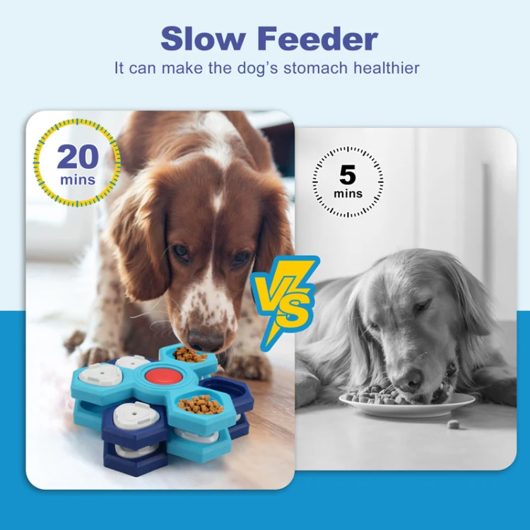 Three Layer Rotating Puzzle Pet Toys Dog Foraging Training Slow Food Tray - Image 4