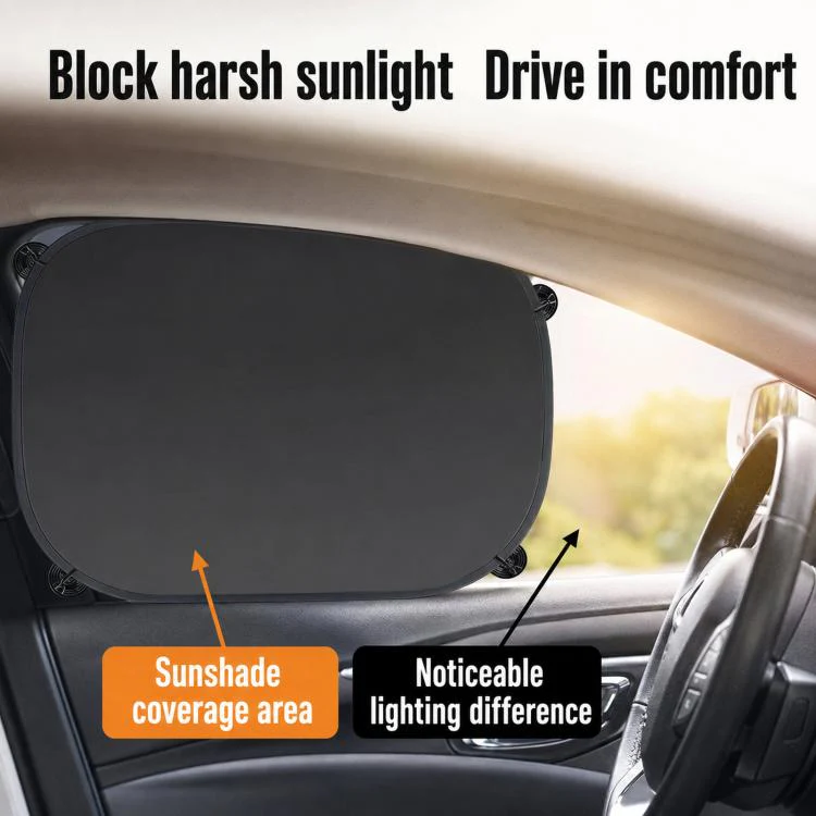 Titanium Silver Car Sunshade For Summer Suction-Cup Window Sunshade - Image 7
