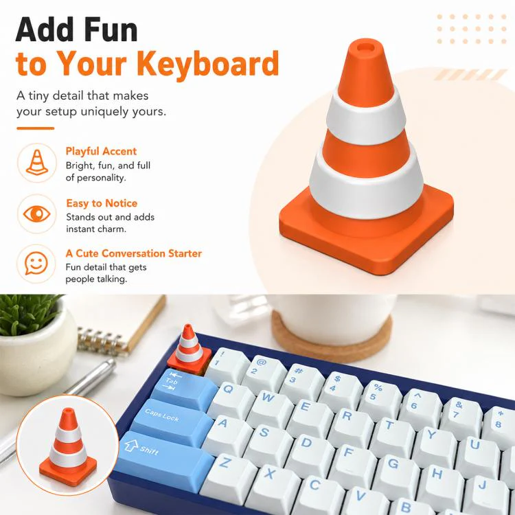 Traffic Cone Shape Mechanical Keyboard Keycap(Traffic Cone) - Image 3