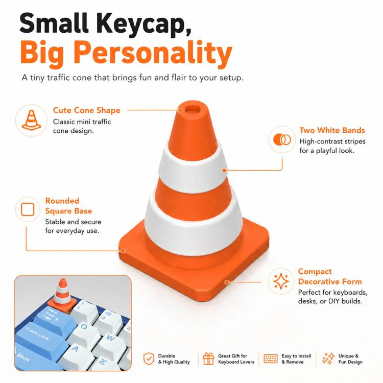 Traffic Cone Shape Mechanical Keyboard Keycap(Traffic Cone) - Image 4