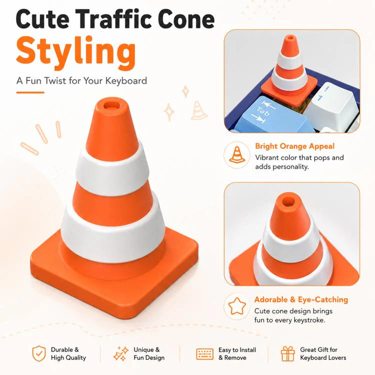 Traffic Cone Shape Mechanical Keyboard Keycap(Traffic Cone) - Image 5