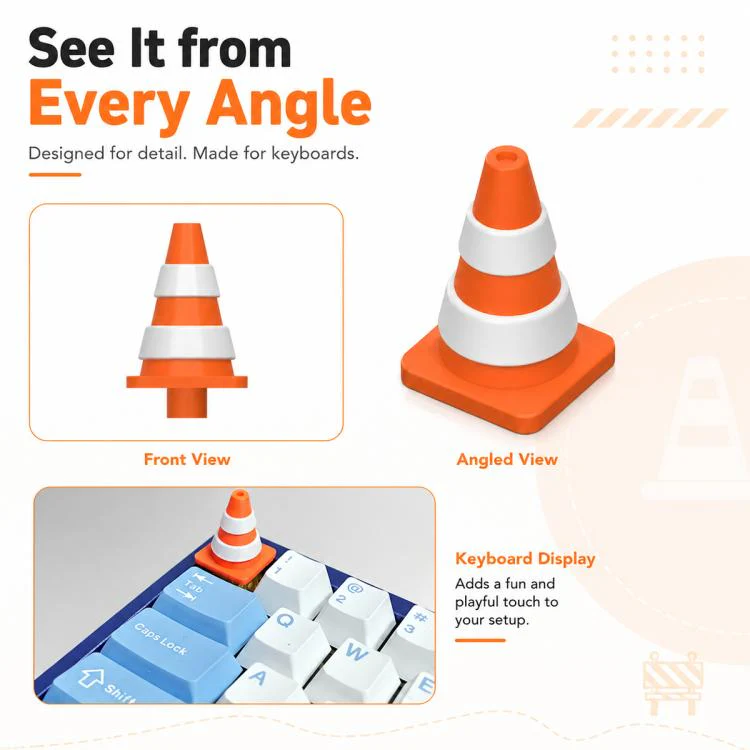 Traffic Cone Shape Mechanical Keyboard Keycap(Traffic Cone) - Image 8