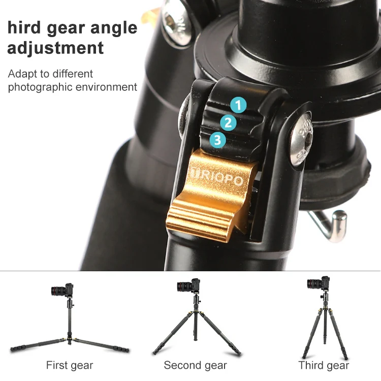 TRIOPO 853 Adjustable Portable Carbon Fiber Tripod with D2-A Ball Head for SLR Camera - Image 13
