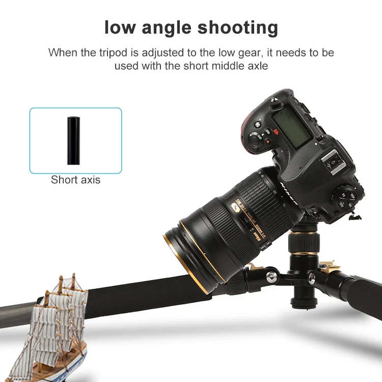 TRIOPO 853 Adjustable Portable Carbon Fiber Tripod with D2-A Ball Head for SLR Camera - Image 8