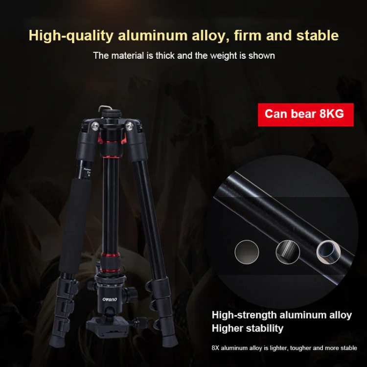 TRIOPO Oubao A-208S Adjustable Portable Aluminum Alloy Tripod with Ball Head for SLR Camera - Image 12