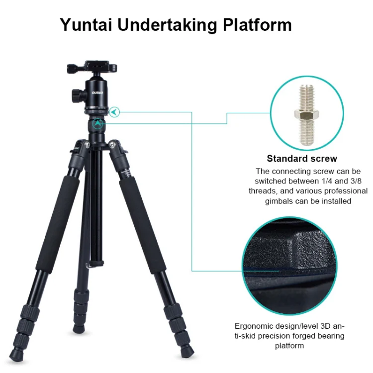 TRIOPO Oubao A-308S Adjustable Portable Aluminum Alloy Tripod with Ball Head for SLR Camera - Image 8