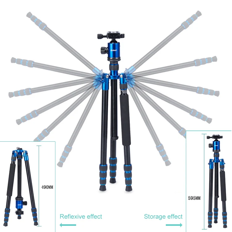 TRIOPO Oubao A-688 Adjustable Portable Aluminum Alloy Tripod with Ball Head for SLR Camera - Image 7