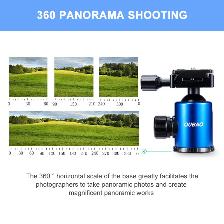 TRIOPO Oubao C-608S Adjustable Portable Carbon Fiber Tripod with Ball Head for SLR Camera - Image 10
