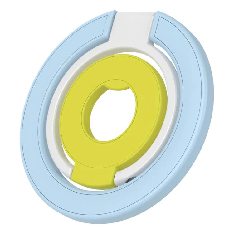 Triple Color Design 360 Degree Rotation Ring Buckle Magnetic Phone Holder(Blue White Yellow) - Image 2