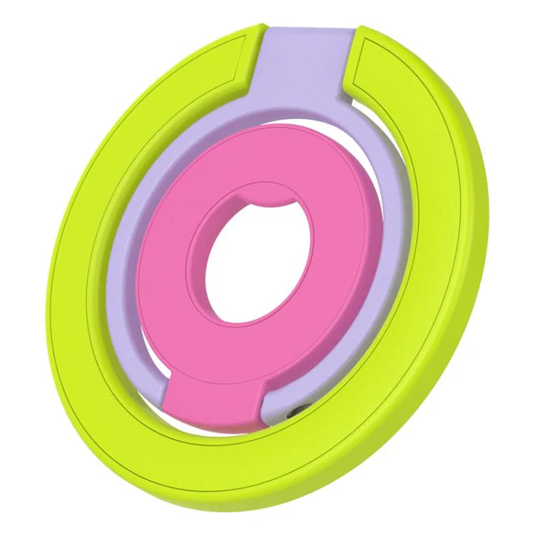 Triple Color Design 360 Degree Rotation Ring Buckle Magnetic Phone Holder(Green Purple Rose Red) - Image 2