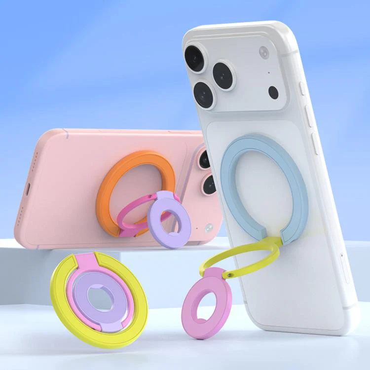 Triple Color Design 360 Degree Rotation Ring Buckle Magnetic Phone Holder(Green Purple Rose Red) - Image 3