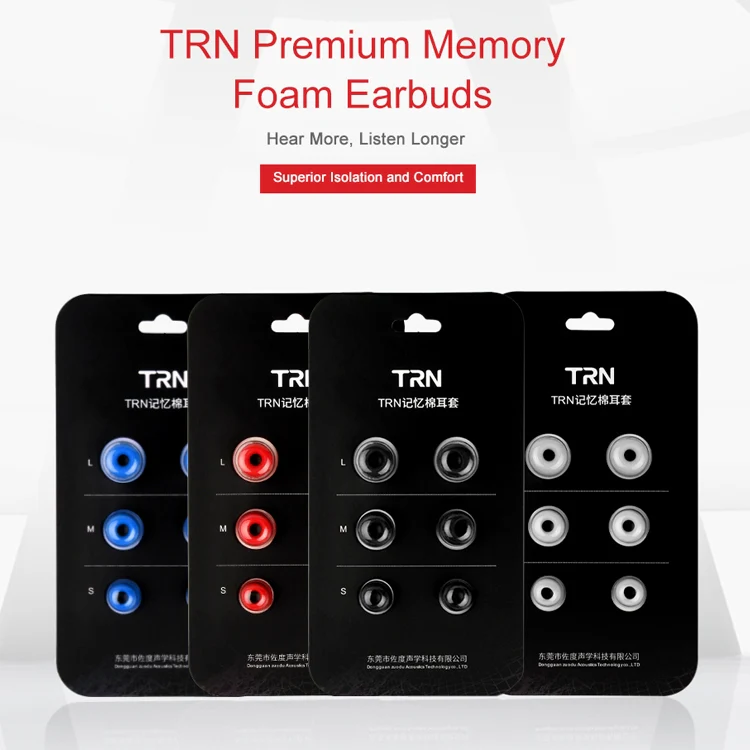 TRN Earphone Silicone Memory Foam Earplug(Grey) - Image 9