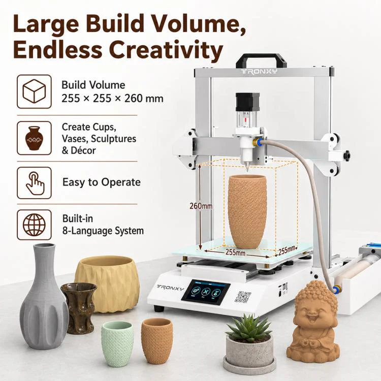 TRONXY MOORE 2 Pro Ceramic 3D Printer, Model:Standard 0.5L(UK Plug) - Image 11