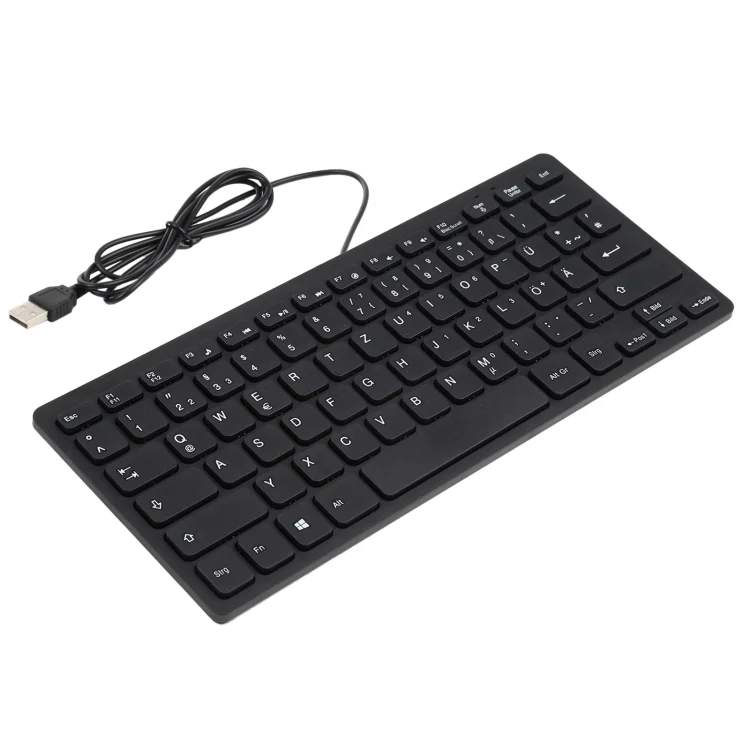 TT-A01 Ultra-thin Design Mini Wired Keyboard, German Version (Black) - Image 2