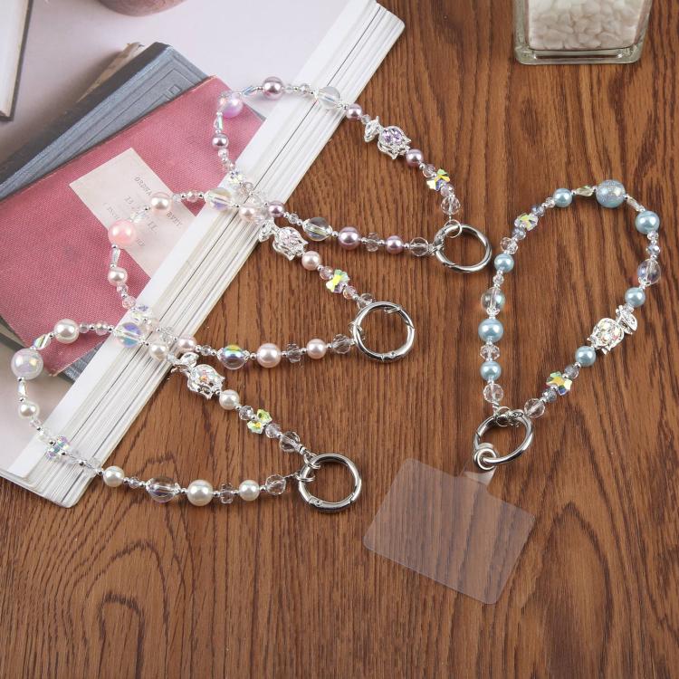 Tulip Flower Beaded Chain Phone Lanyard(Silver) - Image 2