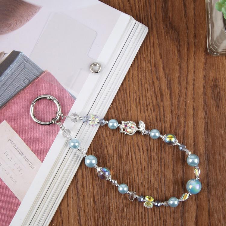 Tulip Flower Beaded Chain Phone Lanyard(Silver) - Image 3