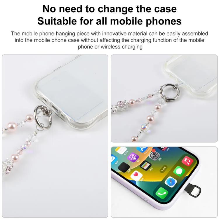 Tulip Flower Beaded Chain Phone Lanyard(Silver) - Image 5