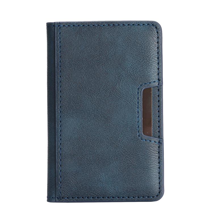 Two-Fold Magnetic Vegan Leather Card Bag(Blue)
