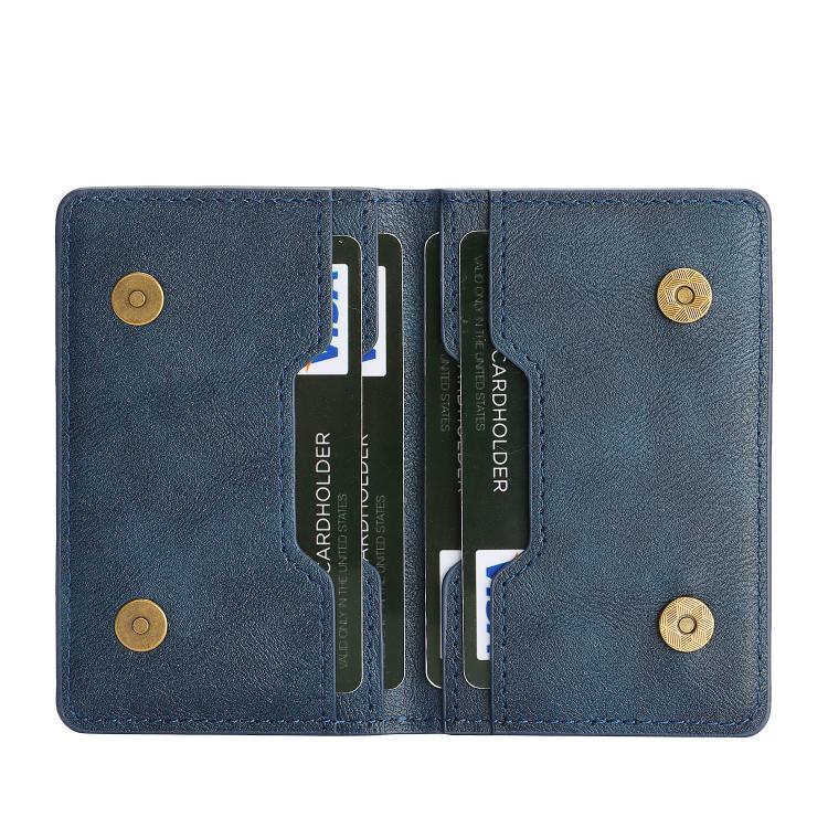 Two-Fold Magnetic Vegan Leather Card Bag(Blue) - Image 2
