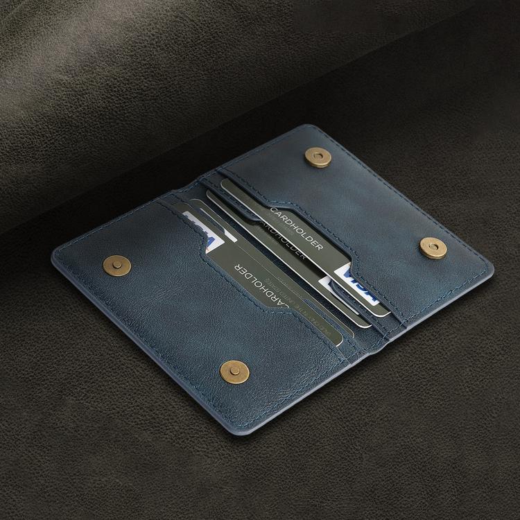 Two-Fold Magnetic Vegan Leather Card Bag(Blue) - Image 9
