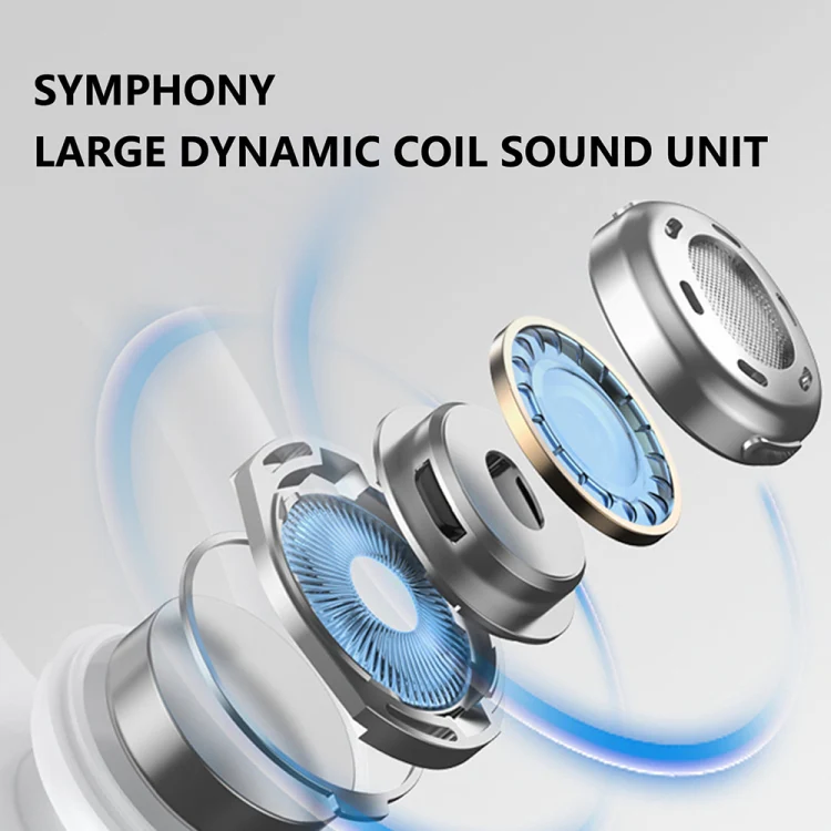 TWS Ear-Mounted LED Digital Display Noise Reduction Bluetooth Earphones With Power Bank Function(Blue) - Image 5