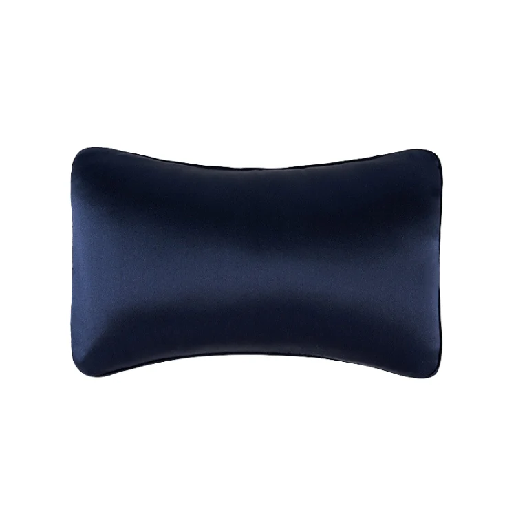 TZ19 Silk Car Head Pillow Car Memory Foam Comfort Lumbar Support(Navy)