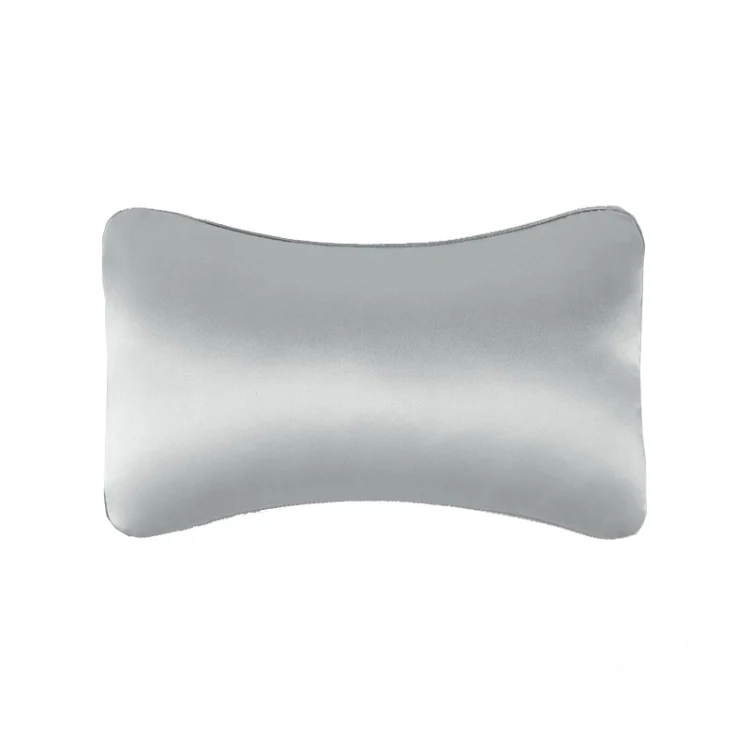 TZ19 Silk Car Head Pillow Car Memory Foam Comfort Lumbar Support(Silver Gray)