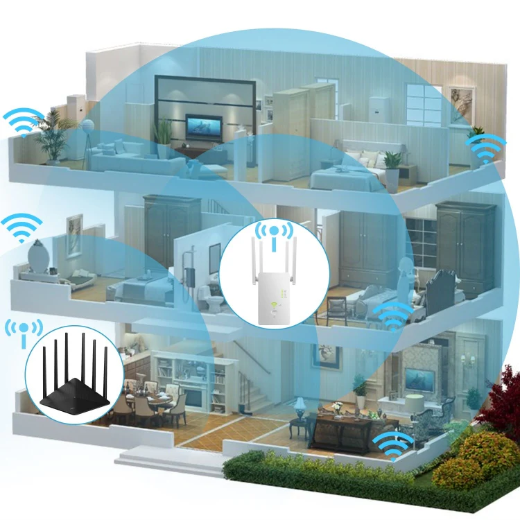 U6 5Ghz Wireless WiFi Repeater 1200Mbps Router Wifi Booster 2.4G Long Range Extender(US Plug) - Image 5