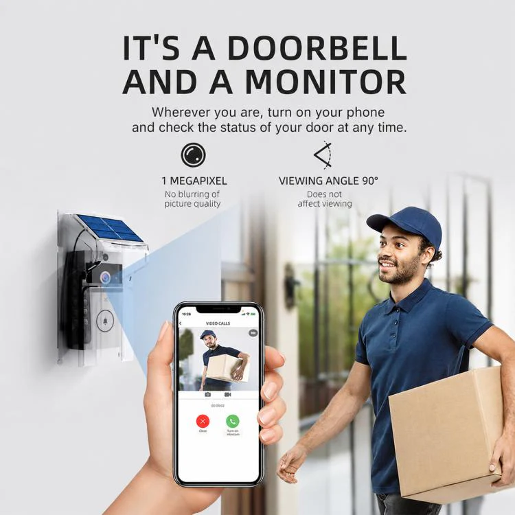 U9 1MP HD Smart Visual Doorbell Two-way Audio Camera, Model:Transparent Cover + Doorbell - Image 7