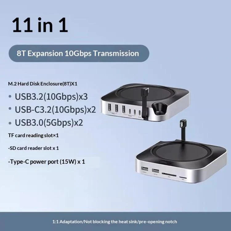 UGREEN CM841-65487 11-in-1 M.2 NVMe SSD Enclosure Docking Station for Mac Mini M4 / M4 Pro - Image 2