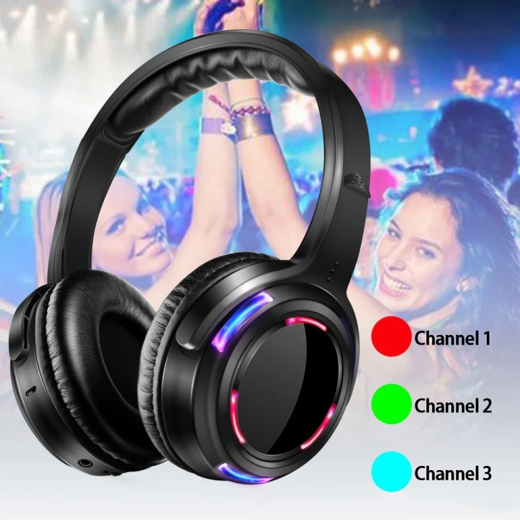 UHF-9 Headset LED Wireless Noise Cancelling Earphone (Black) - Image 6