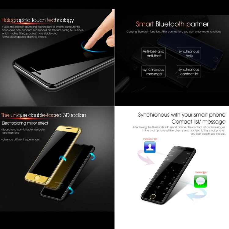 Ulcool V66+, 1.54 inch, MTK6261D, Support Bluetooth Sync, Bluetooth Dial, FM, Anti-lost, GSM, Dual SIM (Black) - Image 4