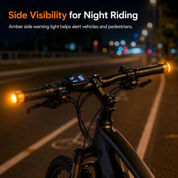 ULIP USB Rechargeable Bike Handlebar End Lights LED Safety Warning Signal Lamps for 22mm Bar Grips(Black White) - Image 5