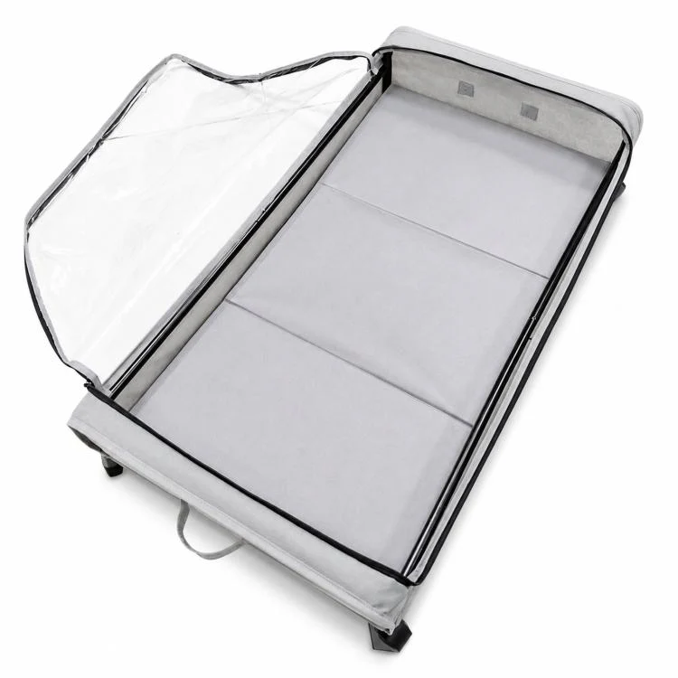 Underbed Storage Containers With Wheels Rolling Under Bed Organizer With Clear Lid(Curved Black) - Image 4
