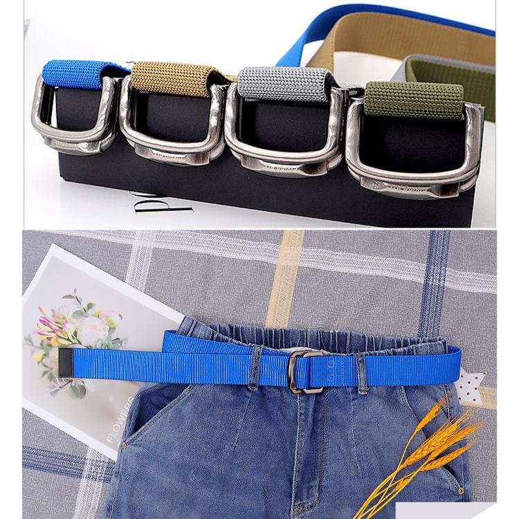 Unisex Elastic Nylon Web Belt Stretch Casual Jeans Belts With Alloy Double Buckle, Length: 125cm(Army Green) - Image 6