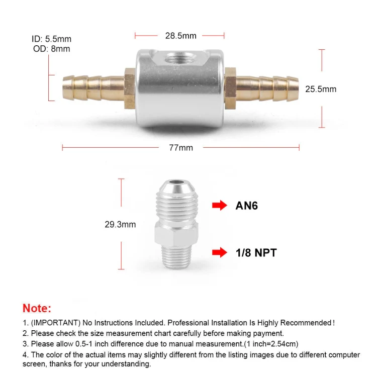 Universal Car 1/8 NPT 0-160 psi Fuel Pressure Gauge with Adaptor - Image 5
