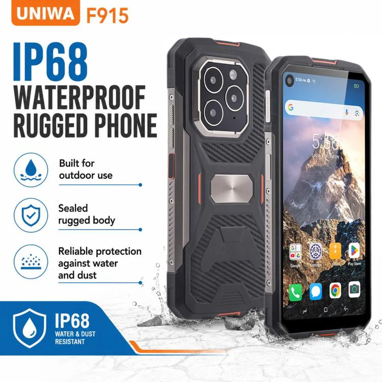UNIWA F915 Rugged Phone, 4GB+64GB, 6.28 inch Android 160 Unisoc T310 Quad Core, Network: 4G, NFC, Plug:UK Plug(Black Orange) - Image 5
