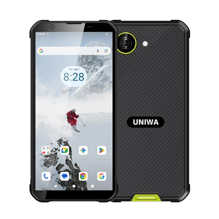 UNIWA F999 Rugged Phone, 4GB+64GB, 5.33 inch Android 16.0 Unisoc T615 UMS9230E Octa Core, PTT Button, Network: 4G, NFC, Plug:US Plug(Black Green)