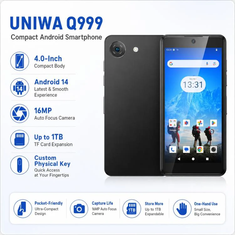 UNIWA Q999, 4GB+64GB, 4.0 inch Android 14.0 Unisoc T606 Octa Core, Network: 4G, OTG, Plug:AU Plug(Black) - Image 7