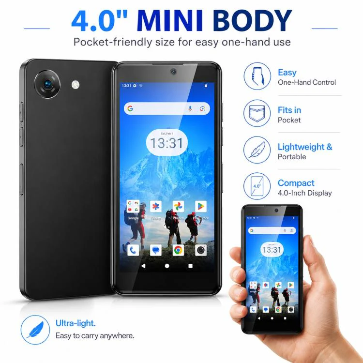 UNIWA Q999, 4GB+64GB, 4.0 inch Android 14.0 Unisoc T606 Octa Core, Network: 4G, OTG, Plug:UK Plug(Black) - Image 8