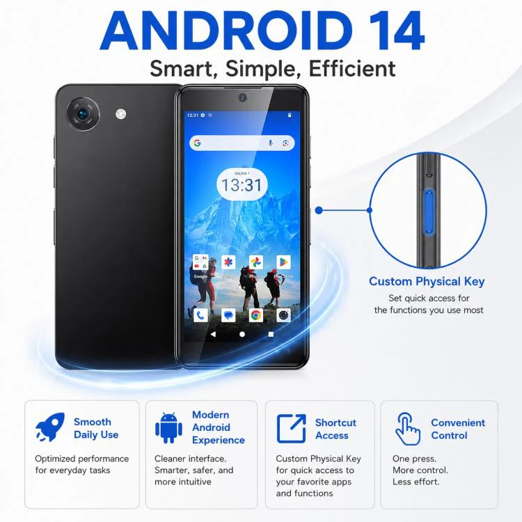 UNIWA Q999, 4GB+64GB, 4.0 inch Android 14.0 Unisoc T606 Octa Core, Network: 4G, OTG, Plug:UK Plug(Black) - Image 9
