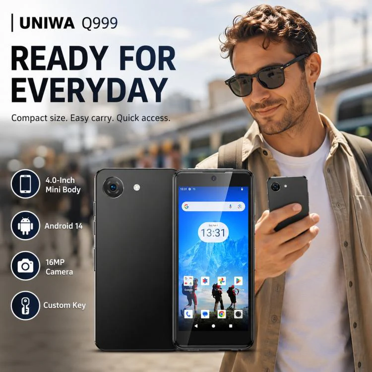 UNIWA Q999, 4GB+64GB, 4.0 inch Android 14.0 Unisoc T606 Octa Core, Network: 4G, OTG, Plug:UK Plug(White) - Image 11