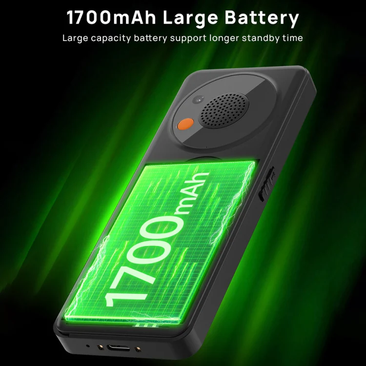 UNIWA V2000 Elder Keypad Phone, 2.4 inch Unisoc T107, 1700mAh Battery, LED Flashlight, SOS, Network: 4G, EU Plug (Black) - Image 12