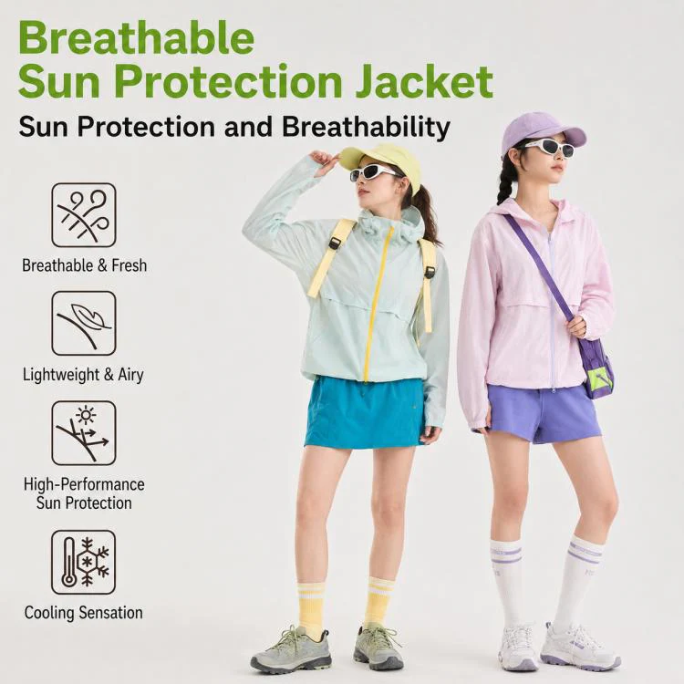 UPF50+ Cooling Fiber Lightweight Breathable Sun Protection Coat, Size:XL(Short Style Rose Red) - Image 2