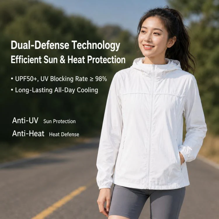 UPF50+ Cooling Fiber Lightweight Breathable Sun Protection Women Coat, Size:XL(Crystal Green) - Image 3