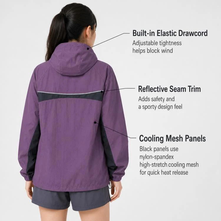 UPF50+ Lightweight Breathable Sun Protection Coat with Black Rubber Brim Hood, Size:S(Light Grey) - Image 8