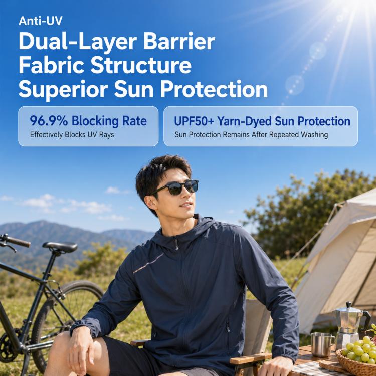UPF50+ Lightweight Breathable Sun Protection Men Coat, Size:4XL(Light Gray) - Image 6