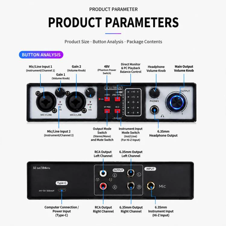 UR22MK Multi-function Professional Mixer External Live Streaming Sound Card(Black) - Image 2