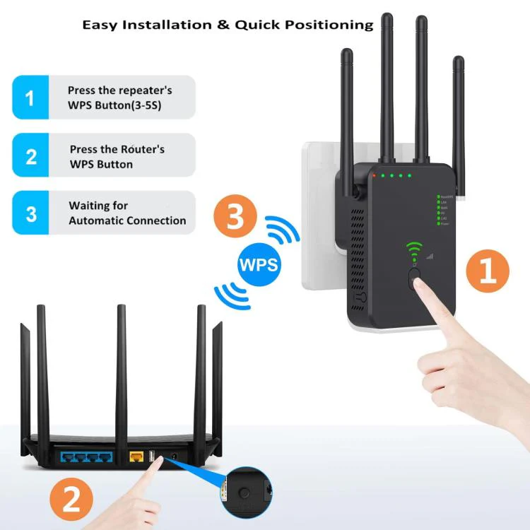 Urant U10 300Mbps 2.4G Wireless Repeater WiFi Signal Amplifier With 4 Antennas EU Plug Black - Image 3