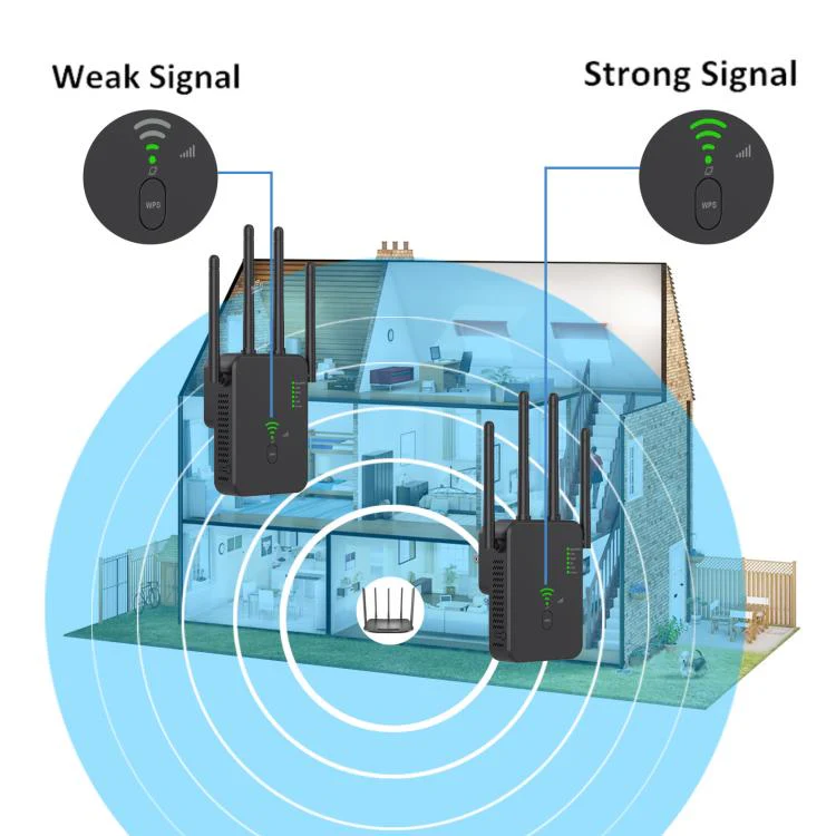 Urant U10 300Mbps 2.4G Wireless Repeater WiFi Signal Amplifier With 4 Antennas EU Plug Black - Image 4